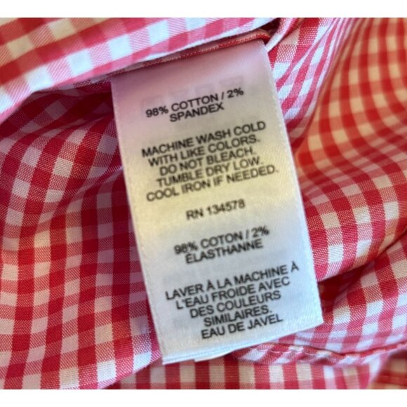 Vineyard Vines Mens Shirt Gingham Stretch Poplin Long Sleeve Button Down - Picture 3 of 13